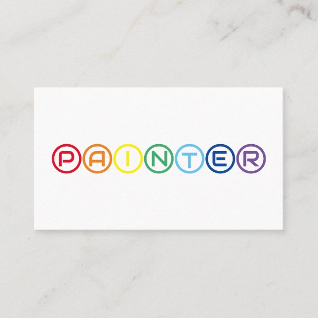 Elegant Painters rainbow coloured circles Business Card (Front)