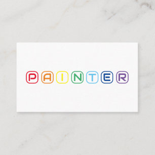 Elegant Painters rainbow coloured letters Business Card