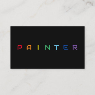Elegant Painters rainbow coloured letters Business Card
