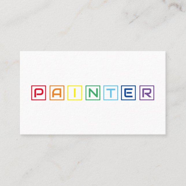 Elegant Painters rainbow coloured squares Business Card (Front)