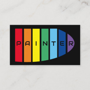 Elegant Painters rainbow coloured stripes Business Card
