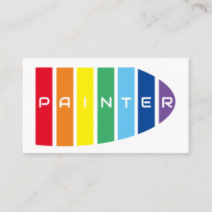Elegant Painters rainbow coloured stripes Business Card