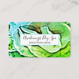 *~* Elegant Painting ROSE Logo QR  Floral Flower Business Card