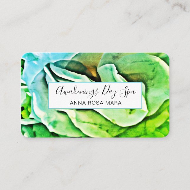 *~* Elegant Painting ROSE Logo QR  Floral Flower Business Card (Front)