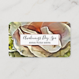 *~* Elegant Painting ROSE QR  Logo Floral Flower Business Card