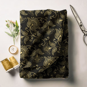 Elegant Paisley Floral Gold ID639 Fabric