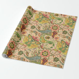 Elegant Paisley Flower Wrapping Paper