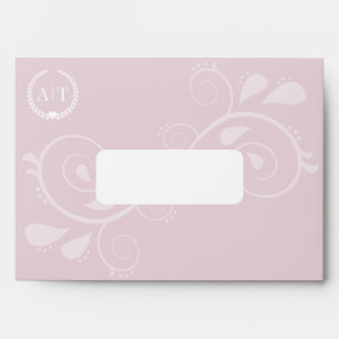 Elegant Paisley Monogram with Return Address Envelope