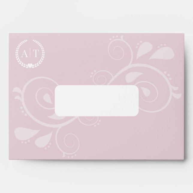 Elegant Paisley Monogram with Return Address Envelope (Front)