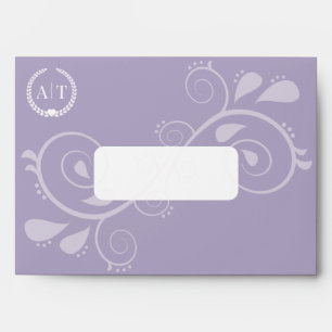 Elegant Paisley Monogram with Return Address Envelope