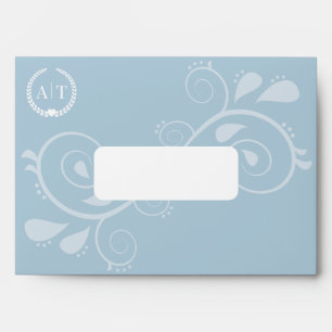 Elegant Paisley Monogram with Return Address Envelope