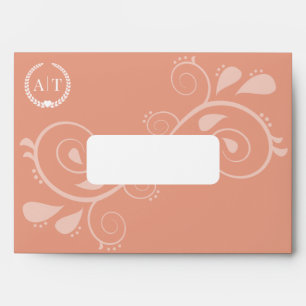 Elegant Paisley Monogram with Return Address Envelope