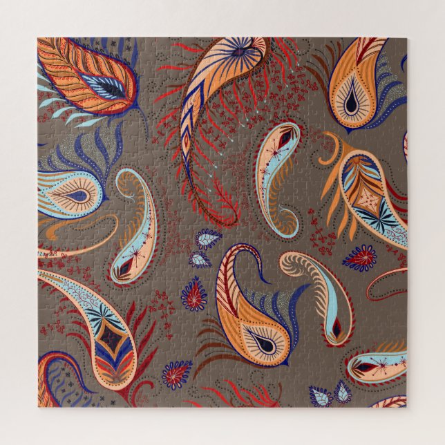 Elegant Paisley Print: Vintage Pattern Jigsaw Puzzle (Vertical)