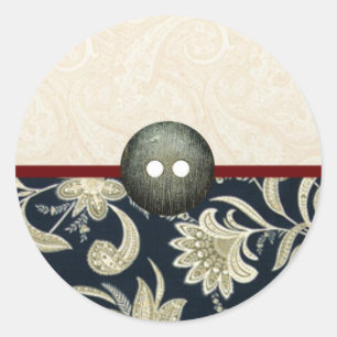 Elegant Paisley Tapestry Business Stickers