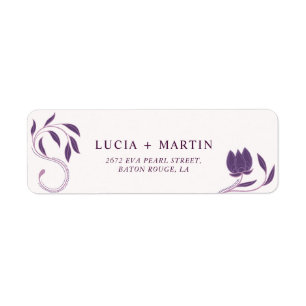 Elegant Paisley Violet Wedding Return Address