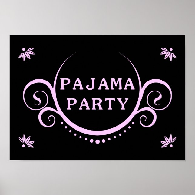 elegant pajama party invitation poster (Front)