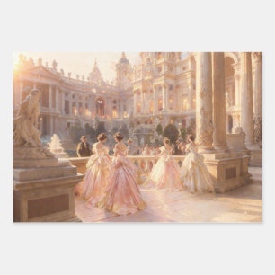 Elegant Palace Ball Vintage Oil Painting Art Print Wrapping Paper Sheet