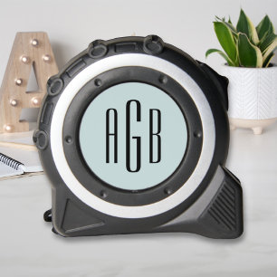 Elegant Pale Blue 3 Letter Monogram 1
