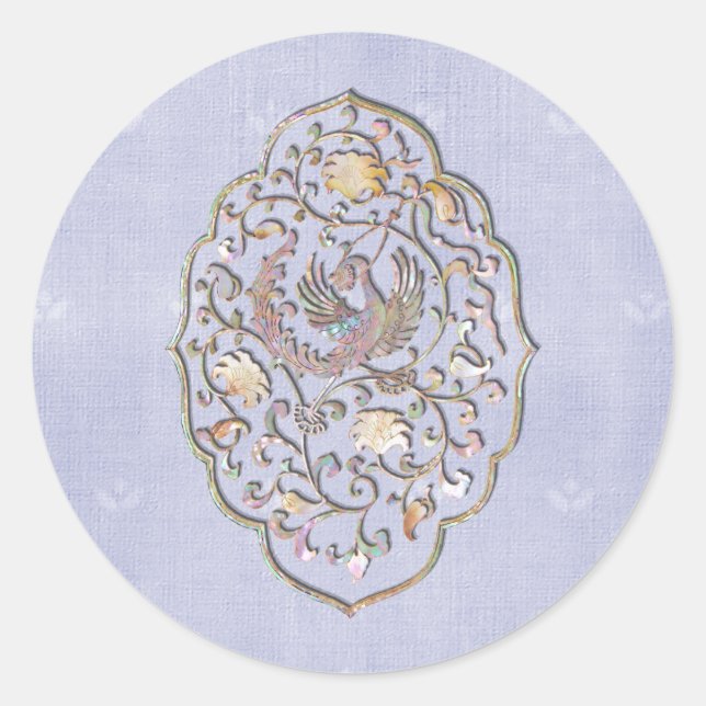 Elegant Pale Blue Vintage Wedding Envelope Seals (Front)