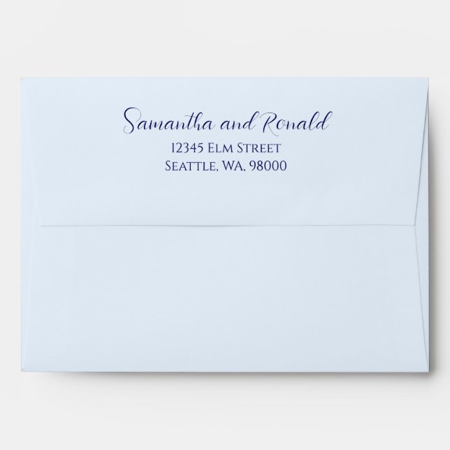 Elegant Pale Blue Wedding Envelope (Back (Top Flap))