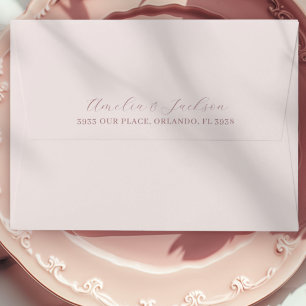 Elegant Pale Blush Wedding RSVP Envelope