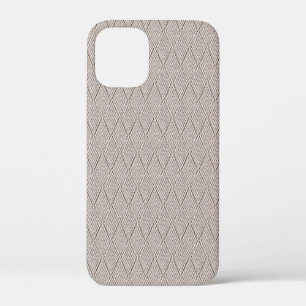 Elegant Pale Cream Faux Diamond Knit Pattern iPhone 12 Mini Case