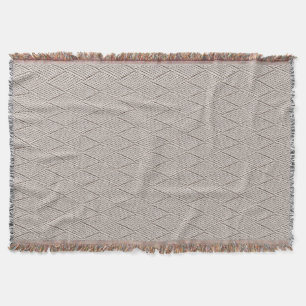 Elegant Pale Cream Faux Diamond Knit Pattern Throw Blanket