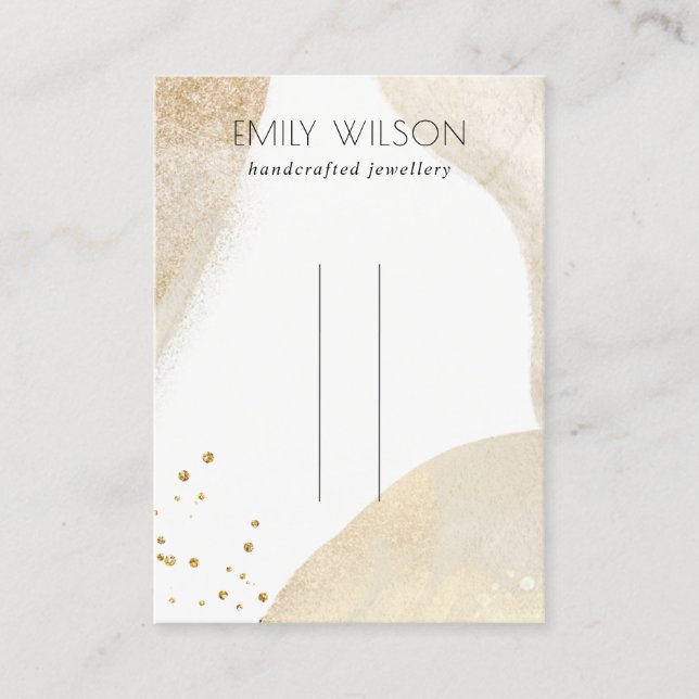 Elegant Pale Gold Abstract Shape Hairpin Display Business Card (Front)