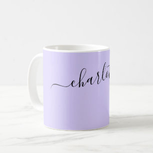 Elegant Pale Lavender Colour Name Personalised Coffee Mug