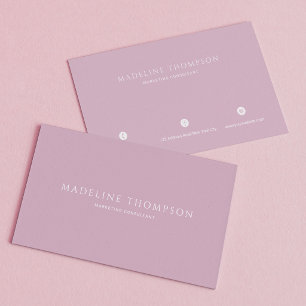 Elegant Pale Lavender Minimalist Business Card