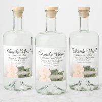 Elegant Pale Peach Rose Chic Wedding Thank You