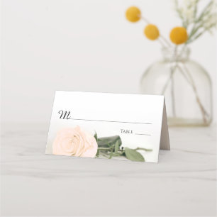 Elegant Pale Peach Rose Wedding Write-In Place Card