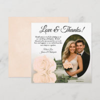 Elegant Pale Peach Rose with Oval Photo Wedding