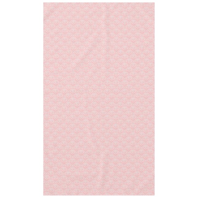 Elegant Pale Pink and White Floral Damask Pattern Tablecloth (Front)