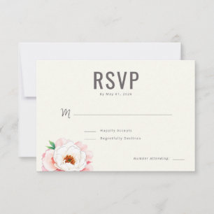 Elegant Pale Pink Floral RSVP Card