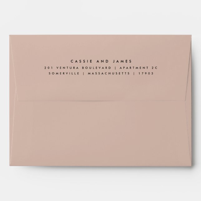 Elegant Pale Pink Pre-Addressed Wedding Envelope (Back (Top Flap))