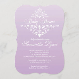 Elegant Pale Purple Ombre Baby Shower Invitation