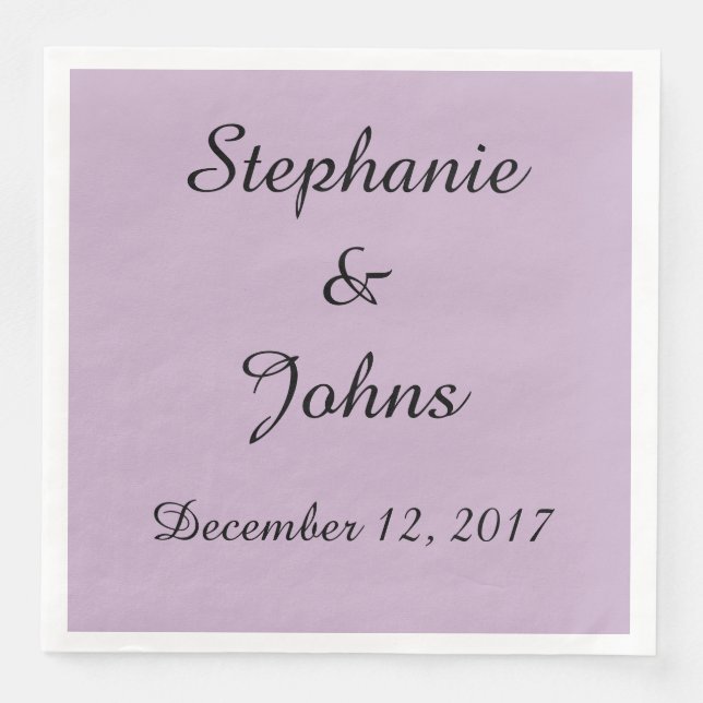 Elegant Pale Purple Wedding Simple Cute Trendy Napkin (Front)