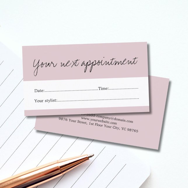 Elegant Pale Purple White Beauty Appointment Card (Creator Uploaded)