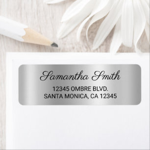 Elegant Pale Silver Grey Ombre Foil