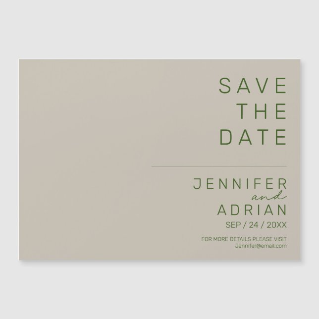 Elegant Pale Silver Minimal ﻿Modern Save The Date (Front)