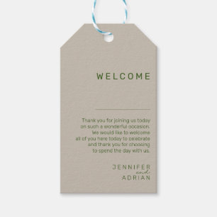 Elegant Pale Silver Minimal Wedding Welcome  Gift Tags