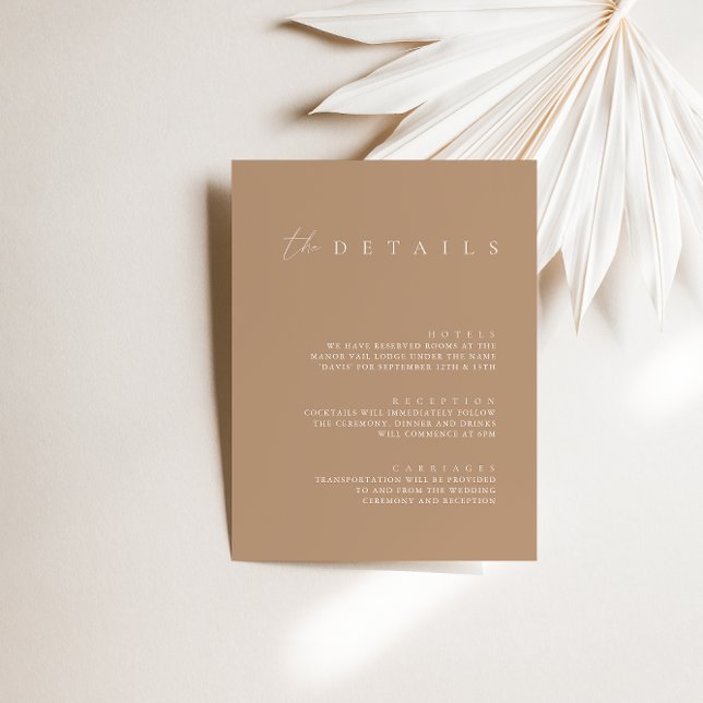 Elegant Pale Taupe Wedding Details Enclosure Card (Creator Uploaded)