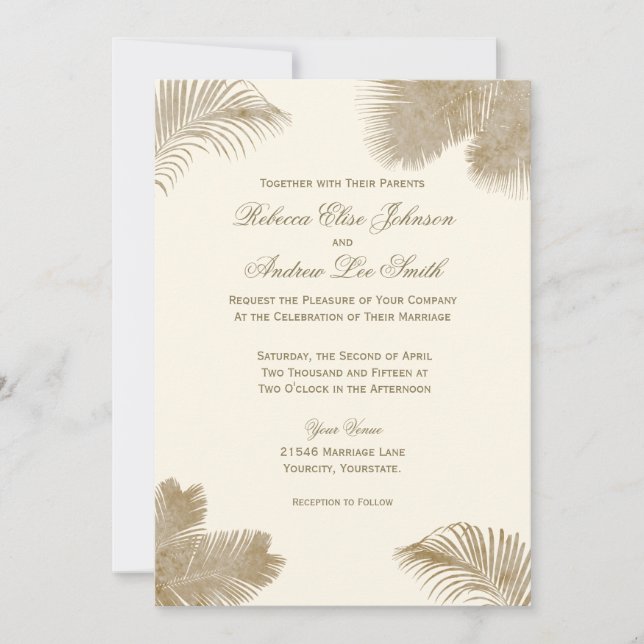 Elegant Palm Invitation (Front)