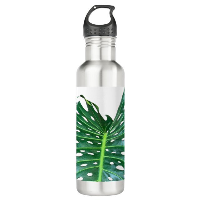 Elegant Palm Leaf tropical jungle rainforest leaf 710 Ml Water Bottle (Front)