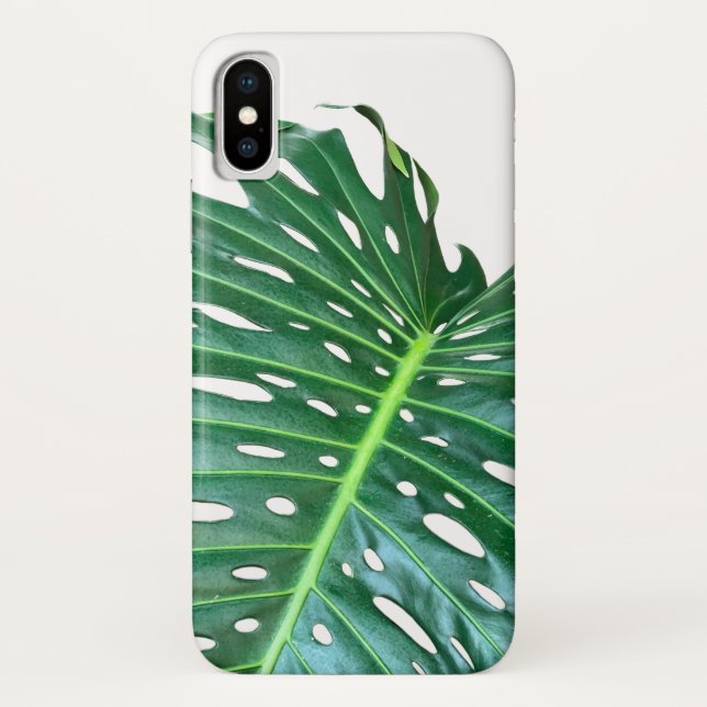 Elegant Palm Leaf tropical jungle rainforest leaf Case-Mate iPhone Case (Back)