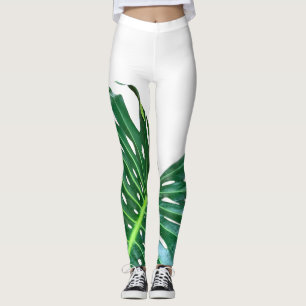 Elegant Palm Leaf tropical jungle rainforest leaf Leggings