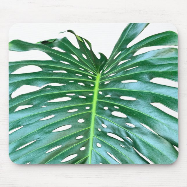 Elegant Palm Leaf tropical jungle rainforest leaf Mouse Mat (Front)