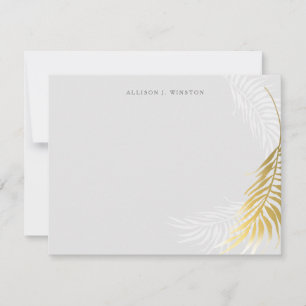 Elegant Palm Leaves Personalised Stationery Card