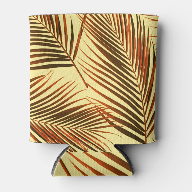 Elegant Palm Repeat Pattern Design Can Cooler (Front)